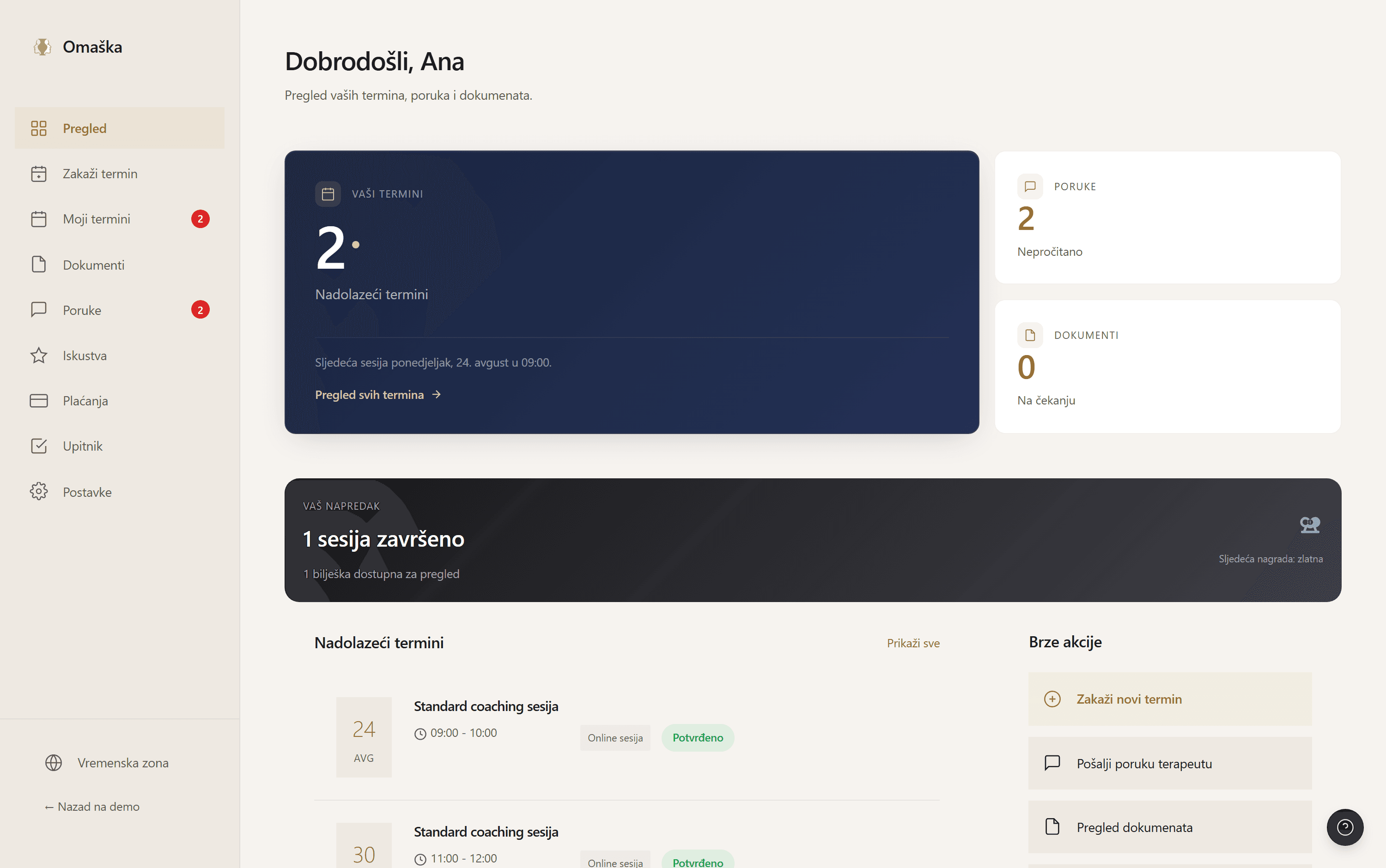 Klijentski portal Omaške